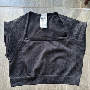 Gymshark Black Textured Cropped Sports Top